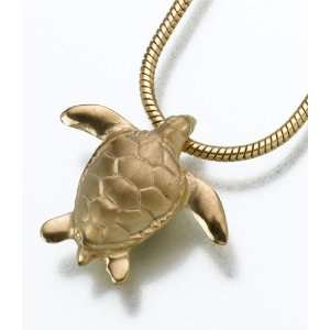  Gold Vermeil Turtle Keepsake urn Pendant: Home & Kitchen