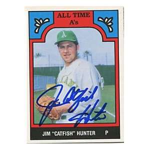  Jim Catfish Hunter Autographed / Signed Card (JSA 