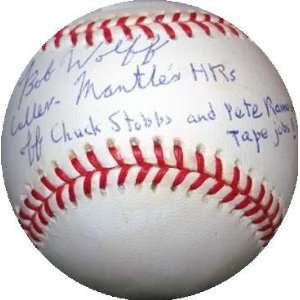  Bob Wolff autographed Baseball inscribed Called Mantles 