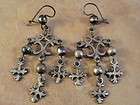 Mexico Mexican Sterling Silver Yalalag Cross Earrings, Small Mexico 