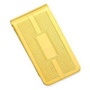  Gold Plated Honey Comb & Square Engravable Money Clip 