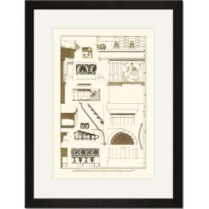  Black Framed/Matted Print 17x23, Details of Parthenon at 