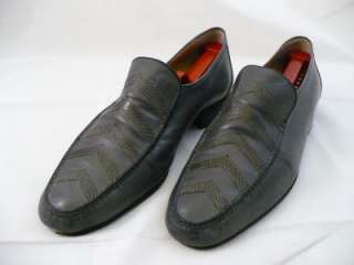 Bruno Magli Mens MENO Gray Dress Loafers Woven Label Size 11M #34190 