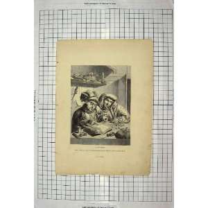  Antique Print Scene Misers Engraving Jackson Matsys