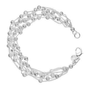  Sterling Silver String Beads Bracelet: Jewelry