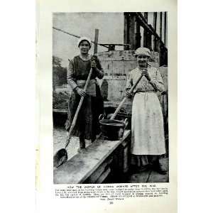  c1920 WOMEN VIENNA WORKING MIXING CEMENT AUSTRIA