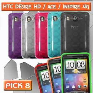  Flex Skin TPU Soft Gel Case Cover for HTC Desire HD / ACE / Inspire 4G