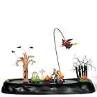 D56 SNOW VILLAGE Halloween RETIRED Trick or Treat WITCH Flies on BROOM 