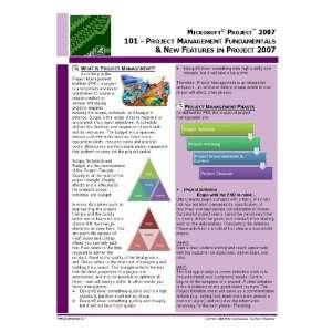 Microsoft Project 2003/2007 Quick Reference Guide: 101   Principles of 