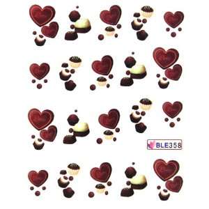   nail decals the hydroplaning nail stickers heart love black chocolate