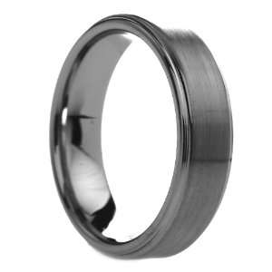  6 mm Mens Tungsten Carbide Rings Raised Brush Finish Center 