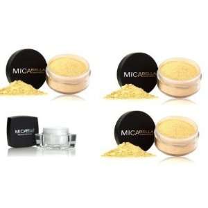  3x Micabella foundation mf5 cappuccino 9 gram each+facial 
