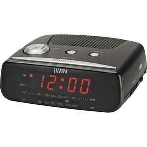  jWIN JL206BLK Digital Alarm Clock with AM/FM Radio 
