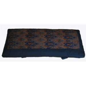   Kneeling Meditation Bench Cushion   Dark Blue Ikat