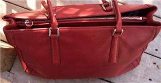 HTF vintage COACH distressed RED leather HUGE shopper purse tote bag 