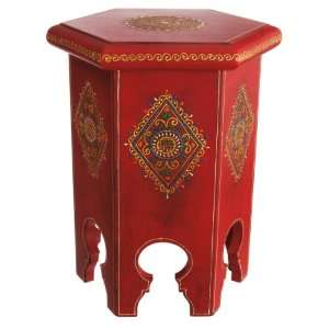  Mehndi Handpainted Red Stool Mdf by Midwest CBK