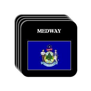  US State Flag   MEDWAY, Maine (ME) Set of 4 Mini Mousepad 