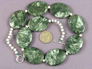 Necklace Seraphinite 40mm Flat Ovals 925  