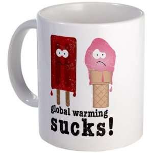  Global Warming Sucks Funny Mug by  Kitchen 