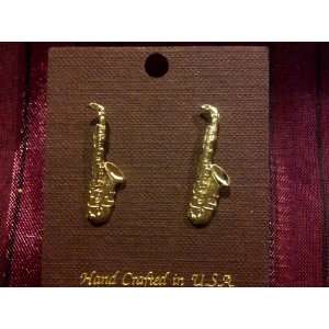  Diamond Cut Gold Plated Alto Sax Necklace 