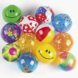 : Inflatable Mini Beach Ball Assortment   Games & Activities & Balls 
