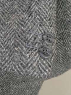   Donegal Tweed Sport Coat Wool Gray Herringbone Vtg 40R Ireland  