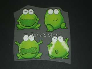 FROG FACES Iron On Patch Motif Applique Heat Transfer
