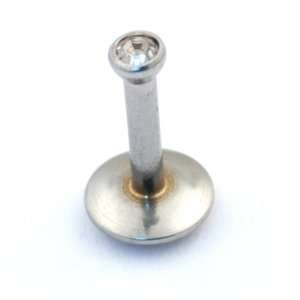 Stainless Steel Internally Threaded Labret: 16g 5/16, with Gem Ball 