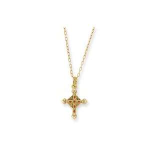  Gold tone Iona Cross Necklace   18 Inch   JewelryWeb 