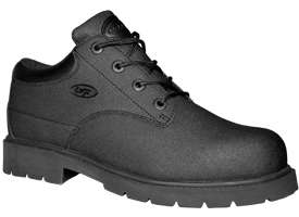 LUGZ Mens Drifter Lo Scuff Proof EEE Work Shoes Boots Black Leather 