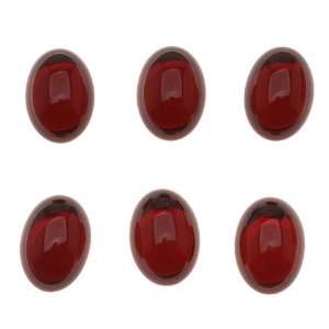  Glass Cabochons   14x10mm Ovals   Garnet Red Foiled (6 