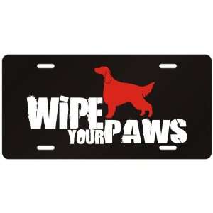  New  Irish Setter / Wipe Your Paws  License Plate Dog 
