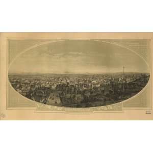  Historic Panoramic Map Los Angeles, Cal. / S.F. Cook del 