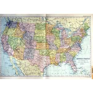  1910 Map United States America Florida Gulf Mexico: Home 