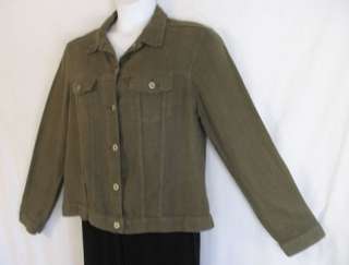 Cut Loose Fabulous Olive Green Linen Casual Jacket Large USA Made 