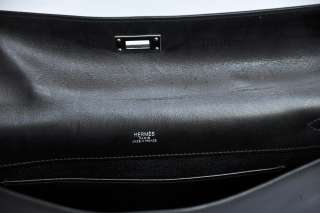 HERMES Black KELLY CLUTCH Longue Long Top Handle Handbag Bag Purse 