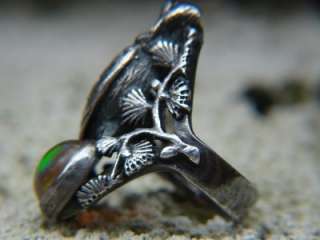 CARL SCHON CAST STERLING SILVER OWL RING JELLY BELLY  