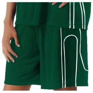  Womens Moisture Management Game Muscle Shorts FOREST/WHITE 