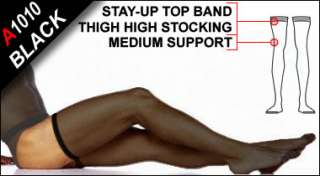 A1010 Support Sheer Thigh High Stay up Stockings Mens Tan Navy Beige 