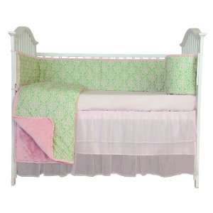 Tadpoles Damask Crib Set, Pink/Green: Baby