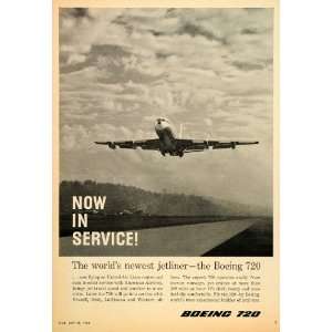  1960 Ad 720 Boeing Jetliners United American Airlines 