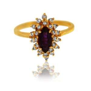   14kt Yellow Gold Diamond and Amethyst Ring: Alicias Jewelers: Jewelry