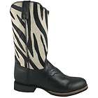   Ladies Zebra Black Leather Hair On Cowboy Boots 5 6 7 8 9 10 11