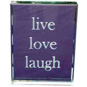  Live Love Laugh Hand Carved Glass Paperweight Kitchen 