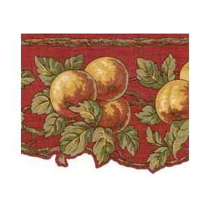   Frutta Red and Green Wallpaper Border in Olive Grove