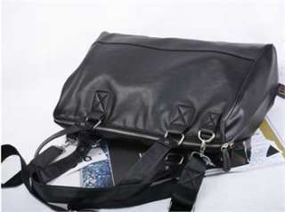 NEW Black Mans PU Leather Shoulder Backpack Bag AP42  