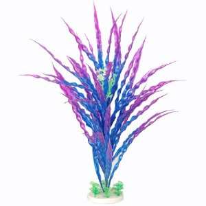   Aquarium Tank 19.7 Purple Blue Plastic Long Leaf Plant: Pet Supplies