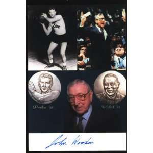 Autographed John Wooden Picture   Purdue Jsa  Sports 