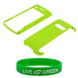 Rubberized Hard Case for Lo TM_Live Green WristBand 
