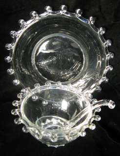 Elegant HEISEY Glass LARIAT 3 Piece MAYO SET Includes Ladle 3 Piece 